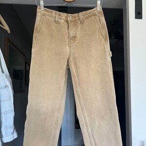 Men's khaki cargo pants 100% cotton